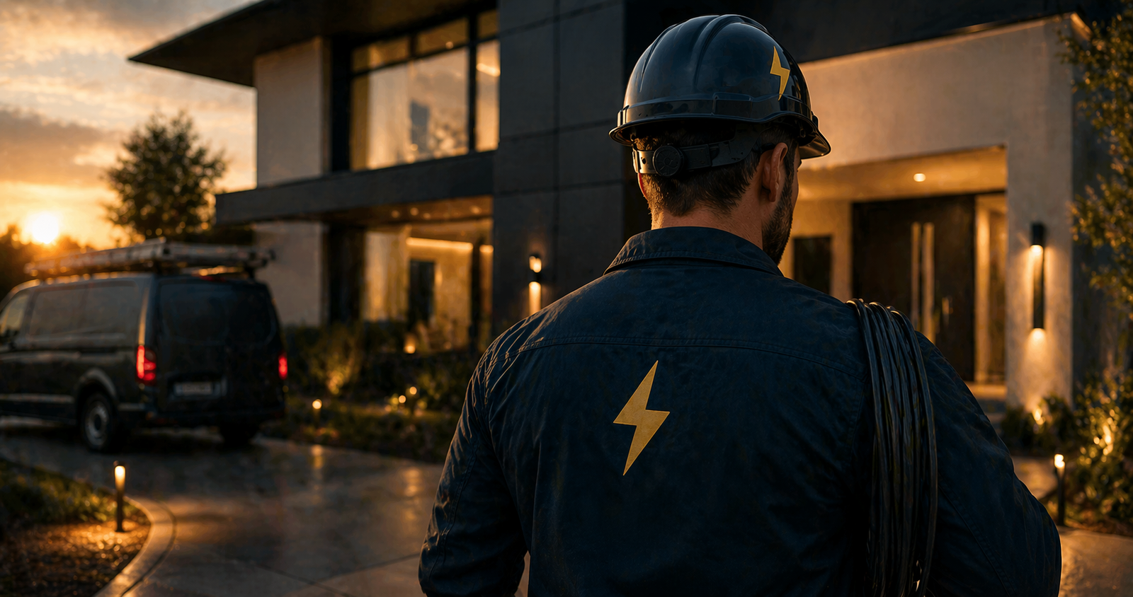 Elektricien van ElektriciteitService.be aan het werk